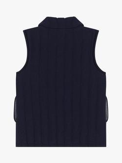 Petit Bateau Kids' Tube Knit Bodywarmer, Smoking - view 2, Smoking