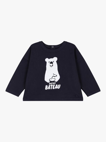 Petit Bateau Baby Pattern Fleece Sweatshirt, Smoking
