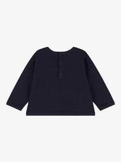 Petit Bateau Baby Pattern Fleece Sweatshirt - view 2, Smoke
