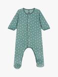 Petit Bateau Baby Starry Sleepsuit, Brut/Marshmallow