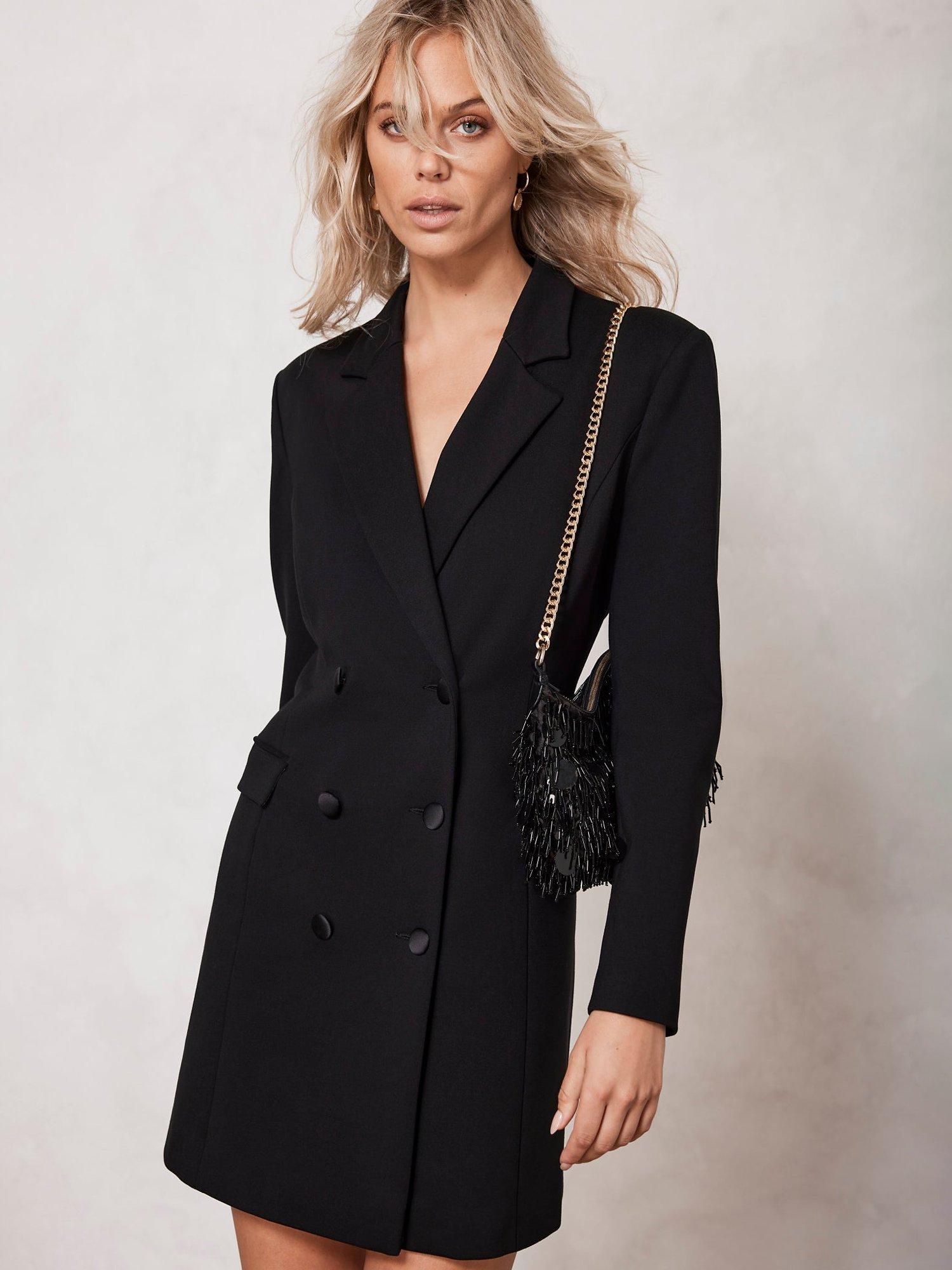 Mint Velvet Mini Blazer Dress, Black