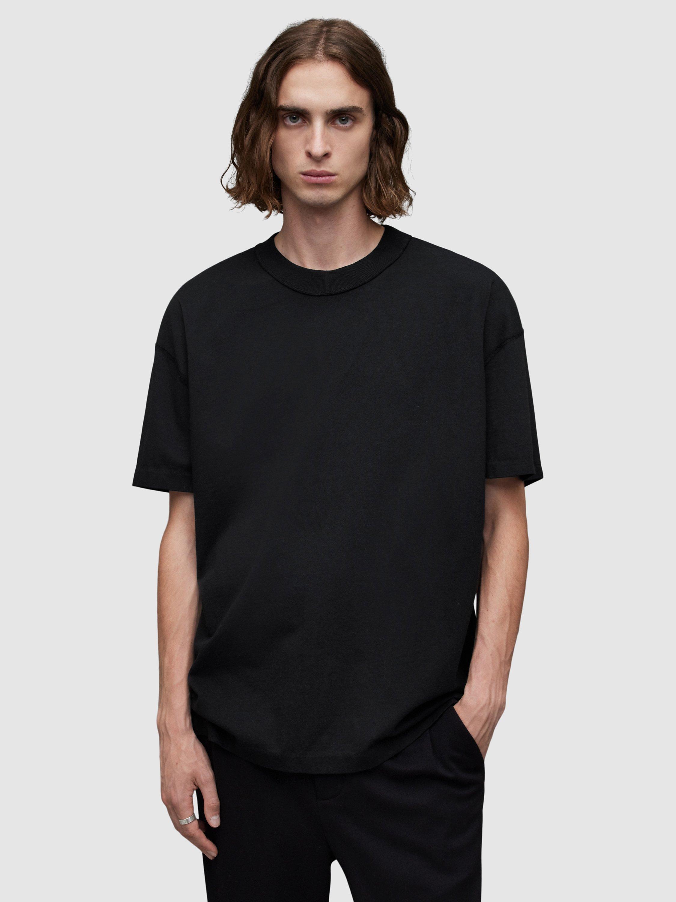 AllSaints Isac Short Sleeve Crew T-Shirt, Jet Black