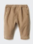 Mango Baby Straight Fit Corduroy Trousers, Medium Brown