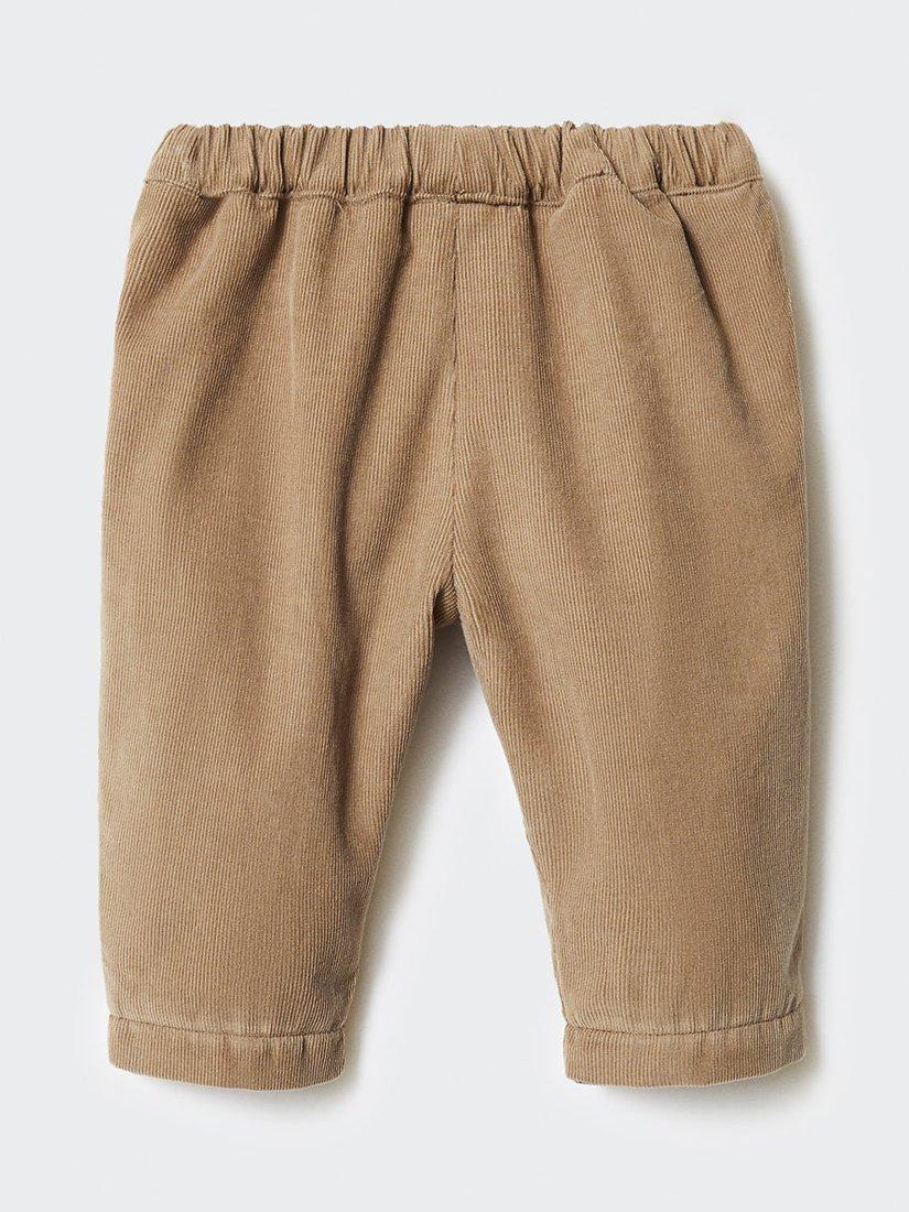 Mango Baby Straight Fit Corduroy Trousers, Medium Brown, 9-12 months