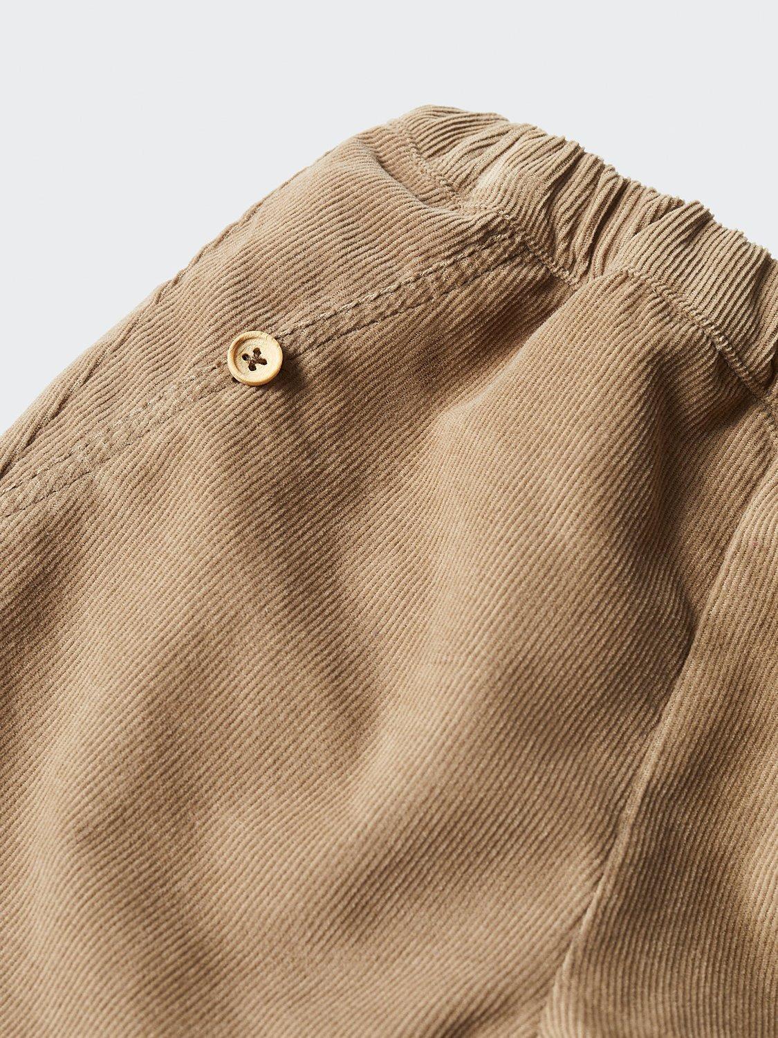 Mango Baby Straight Fit Corduroy Trousers, Medium Brown, 9-12 months