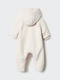 Mango Baby Sherpa Hooded Snowsuit, Light Beige