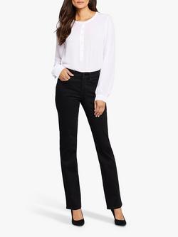 NYDJ Waist-Match Marilyn Straight Jeans, Black