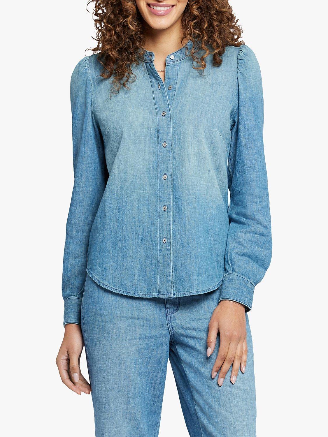 NYDJ Puff Sleeve Denim Shirt, Crown