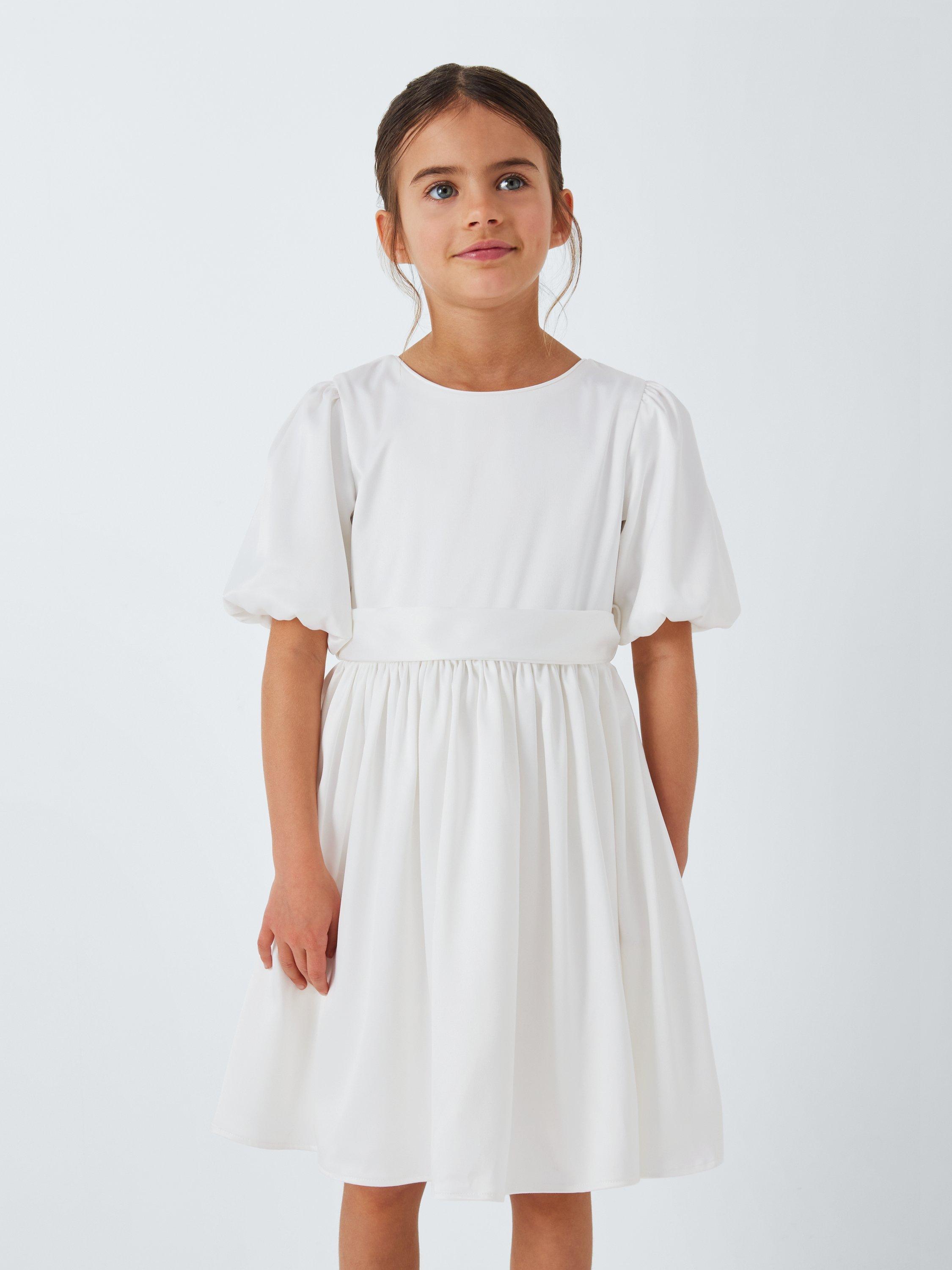 John Lewis Heirloom Collection Kids Bow Bridesmaid Dress Ivory