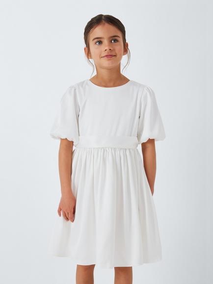John Lewis Heirloom Collection Kids' Bow Bridesmaid Dress, Ivory, Ivory