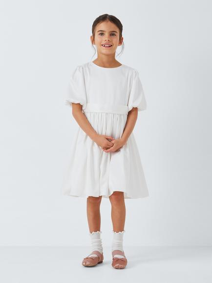 John Lewis Heirloom Collection Kids' Bow Bridesmaid Dress, Ivory - view 2, Ivory