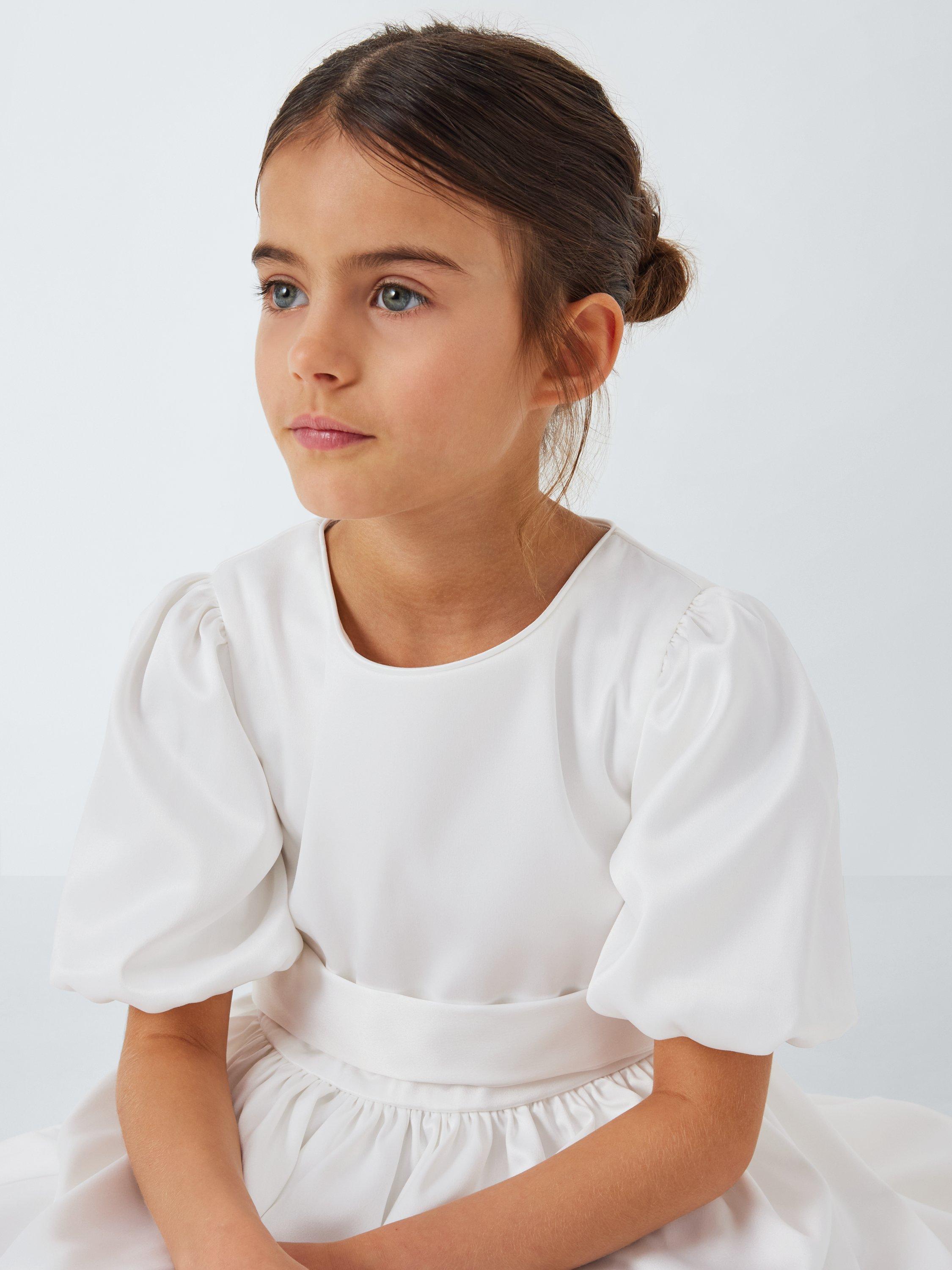 John Lewis Heirloom Collection Kids Bow Bridesmaid Dress Ivory