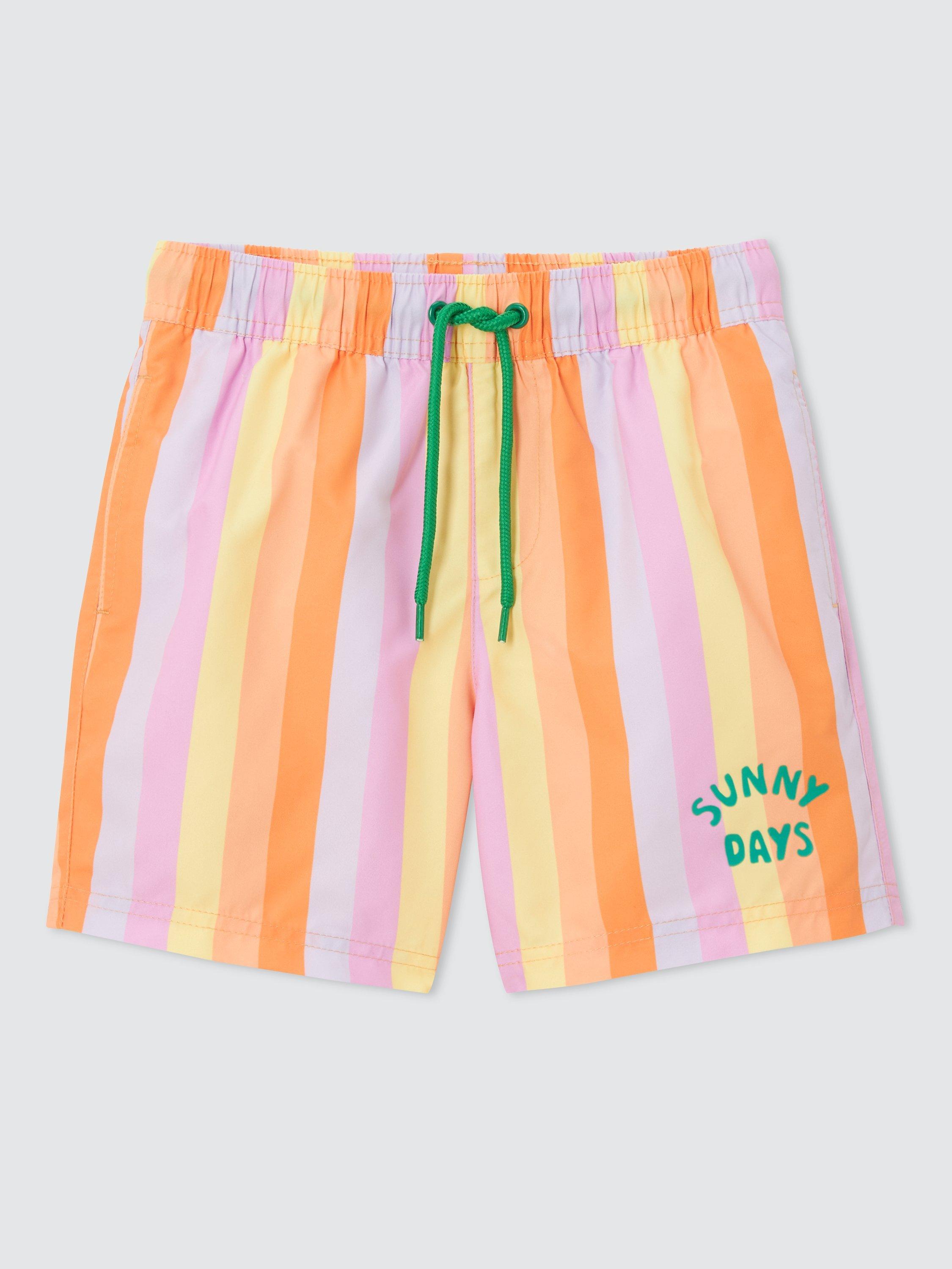 John Lewis ANYDAY Kids' Vertical Stripe Sunny Days Swim Shorts, Multi, 5 years