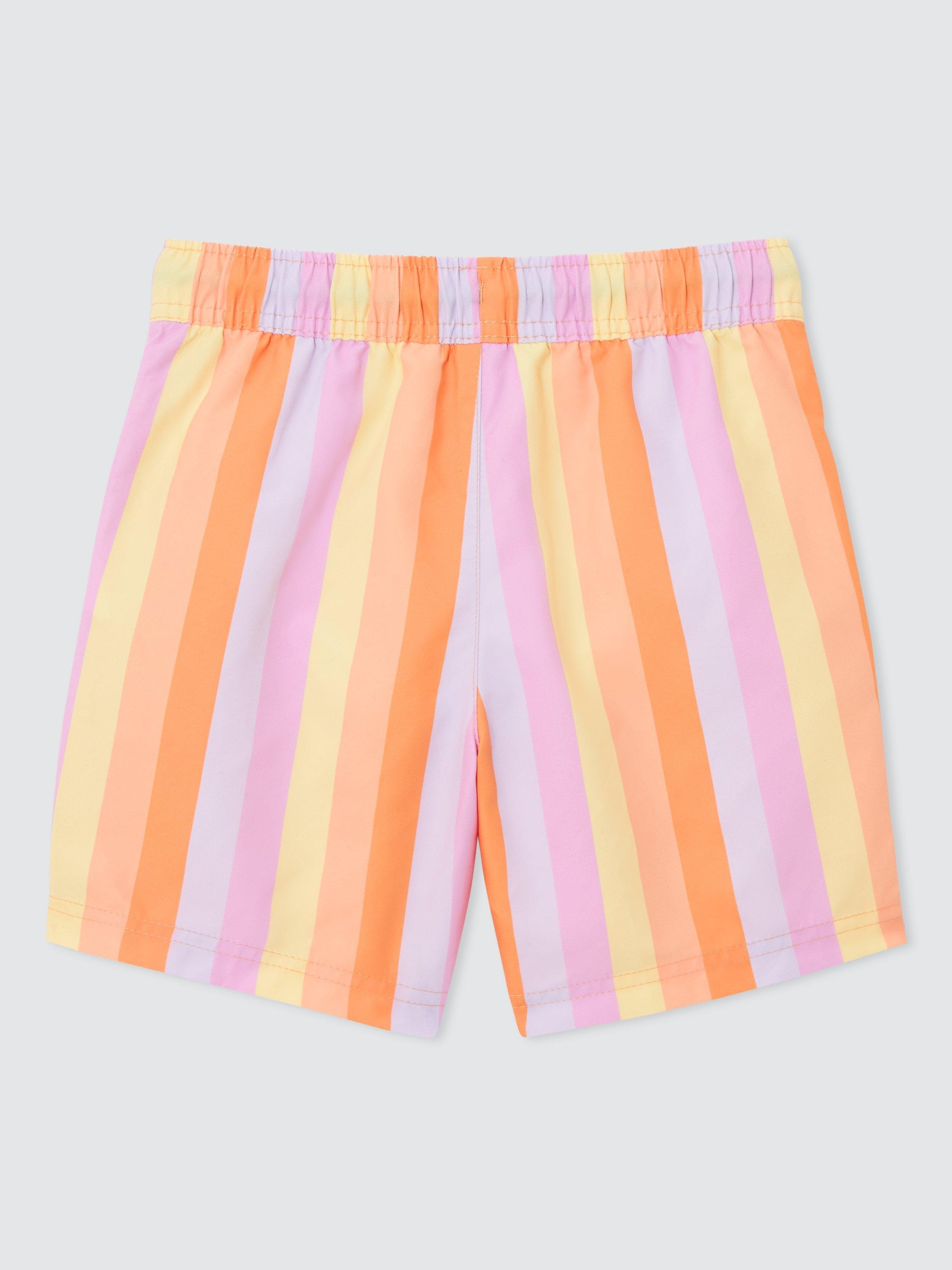 John Lewis ANYDAY Kids' Vertical Stripe Sunny Days Swim Shorts, Multi, 5 years