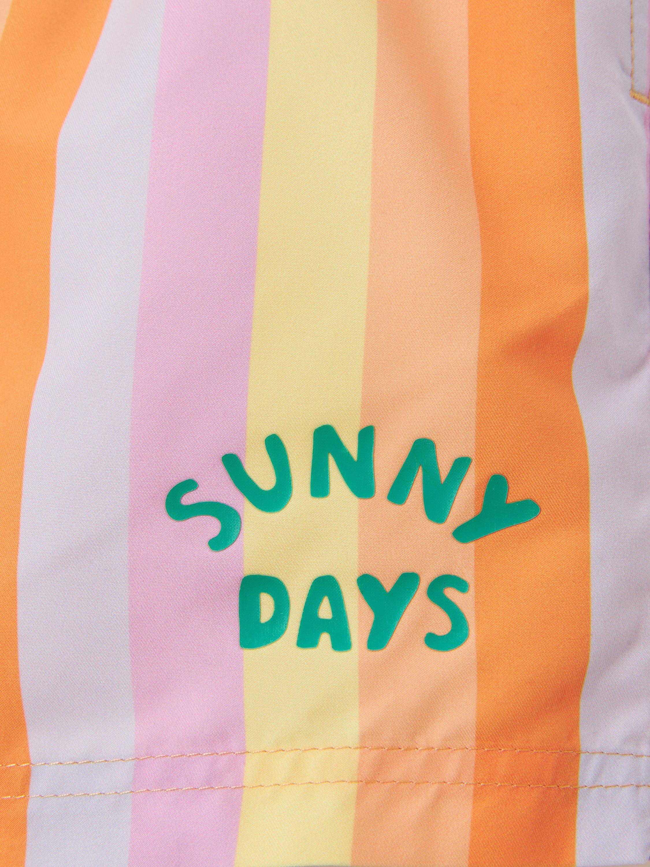 John Lewis ANYDAY Kids' Vertical Stripe Sunny Days Swim Shorts, Multi, 5 years