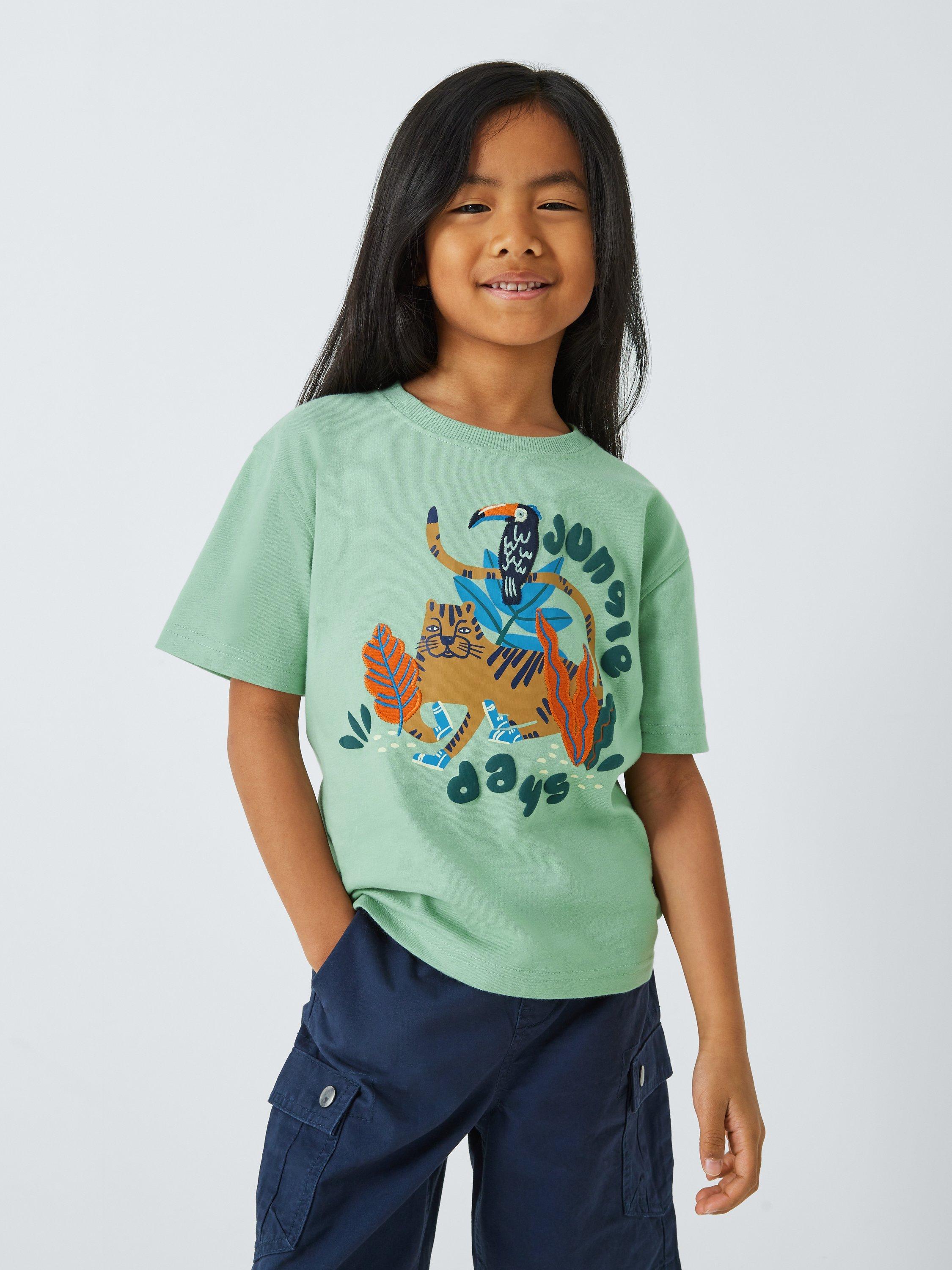 John Lewis Kids' Jungle Days Graphic Print T-Shirt, Green