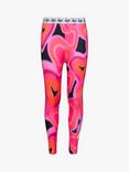 Hype Kids' Spray Heart Leggings, Pink/Multi