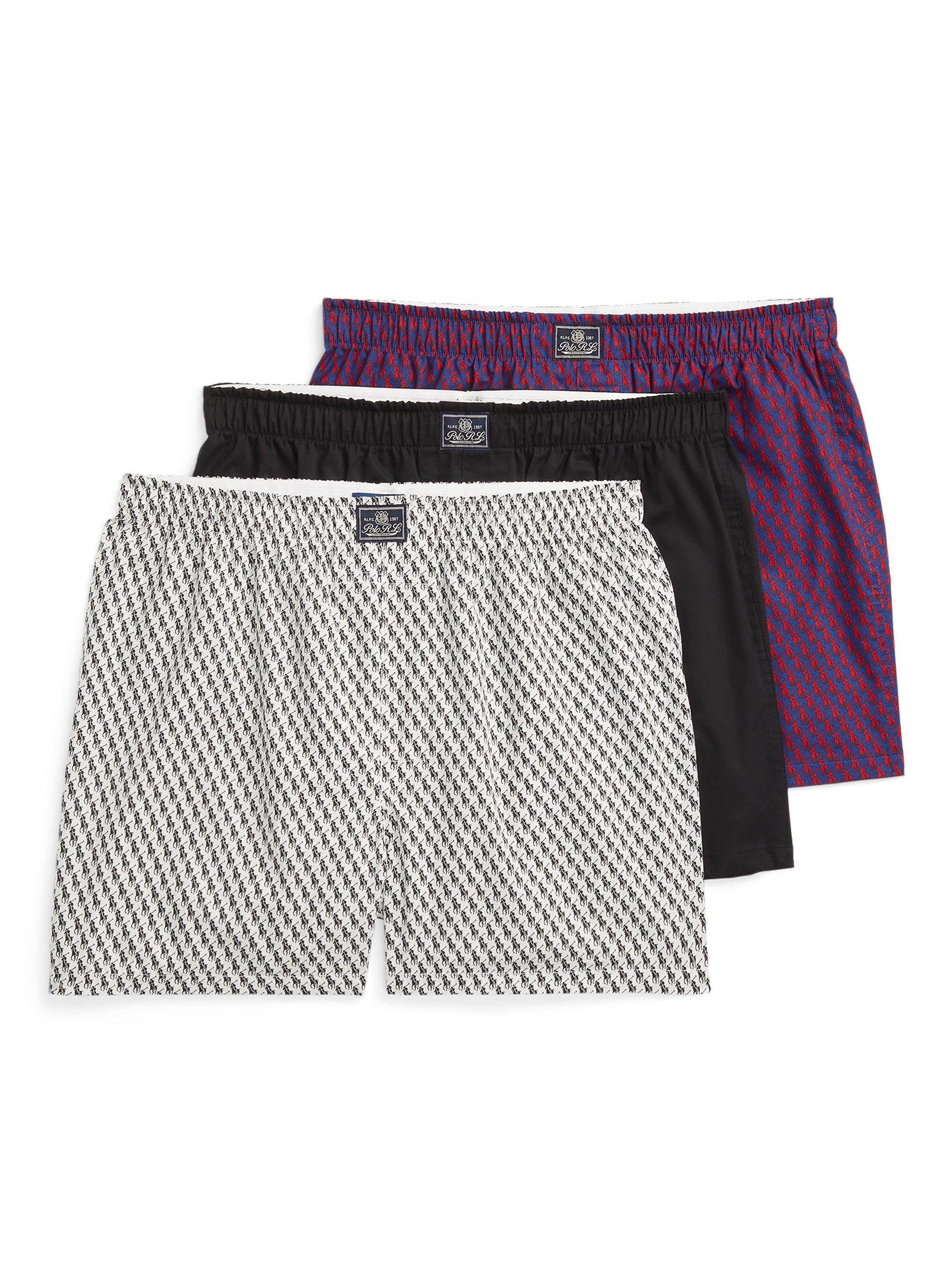 Ralph Lauren Cotton Boxers, Pack of 3, Multi