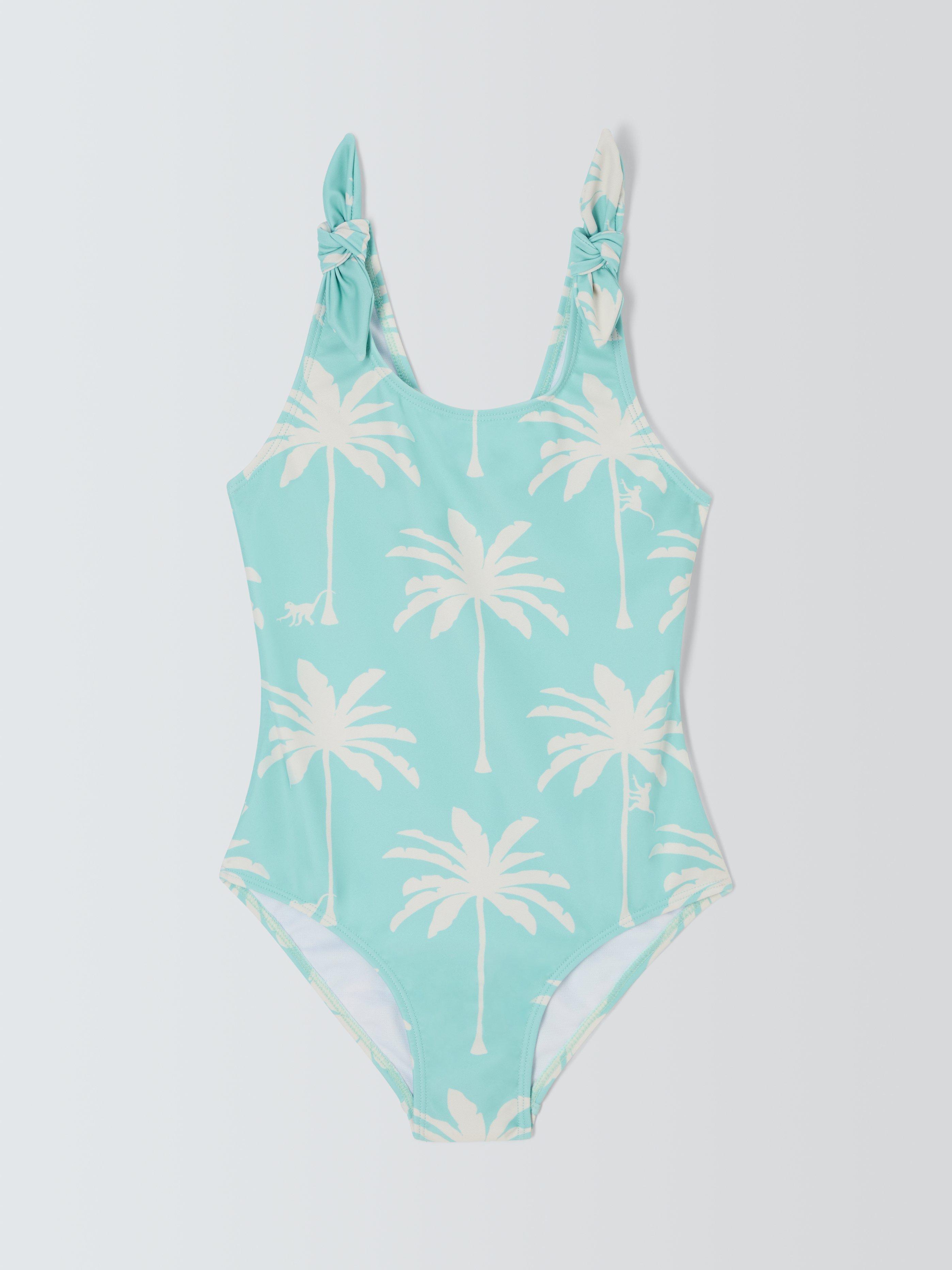 John Lewis Kids' Family Palm Tree Print Tie Strap Swimsuit