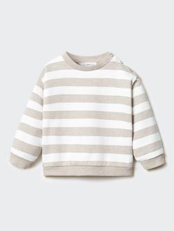 Mango Baby Sally Stripe Sweatshirt, Light Beige, Light Beige