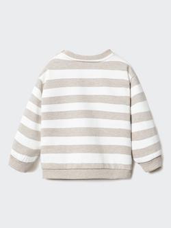 Mango Baby Sally Stripe Sweatshirt, Light Beige - view 2, Light Beige