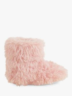 Angels by Accessorize Kids' Fluffy Yeti Slipper Boots, Pink, 