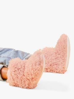 Angels by Accessorize Kids' Fluffy Yeti Slipper Boots, Pink - view 2, 