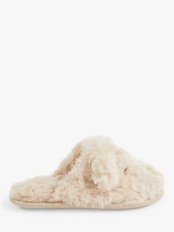 Angels by Accessorize Kids' Kids' Animal Faux Fur Slippers, Natural, 