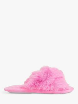 Angels by Accessorize Kids' Faux Fur Sliders, Pink, 