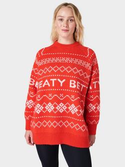 Sweaty Betty Snow Fair Isle Jumper, Firebird Orange Fair, Firebird Orange Fair