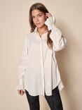 MOS MOSH Enola Cotton Blend Ruffle Shirt, Ecru