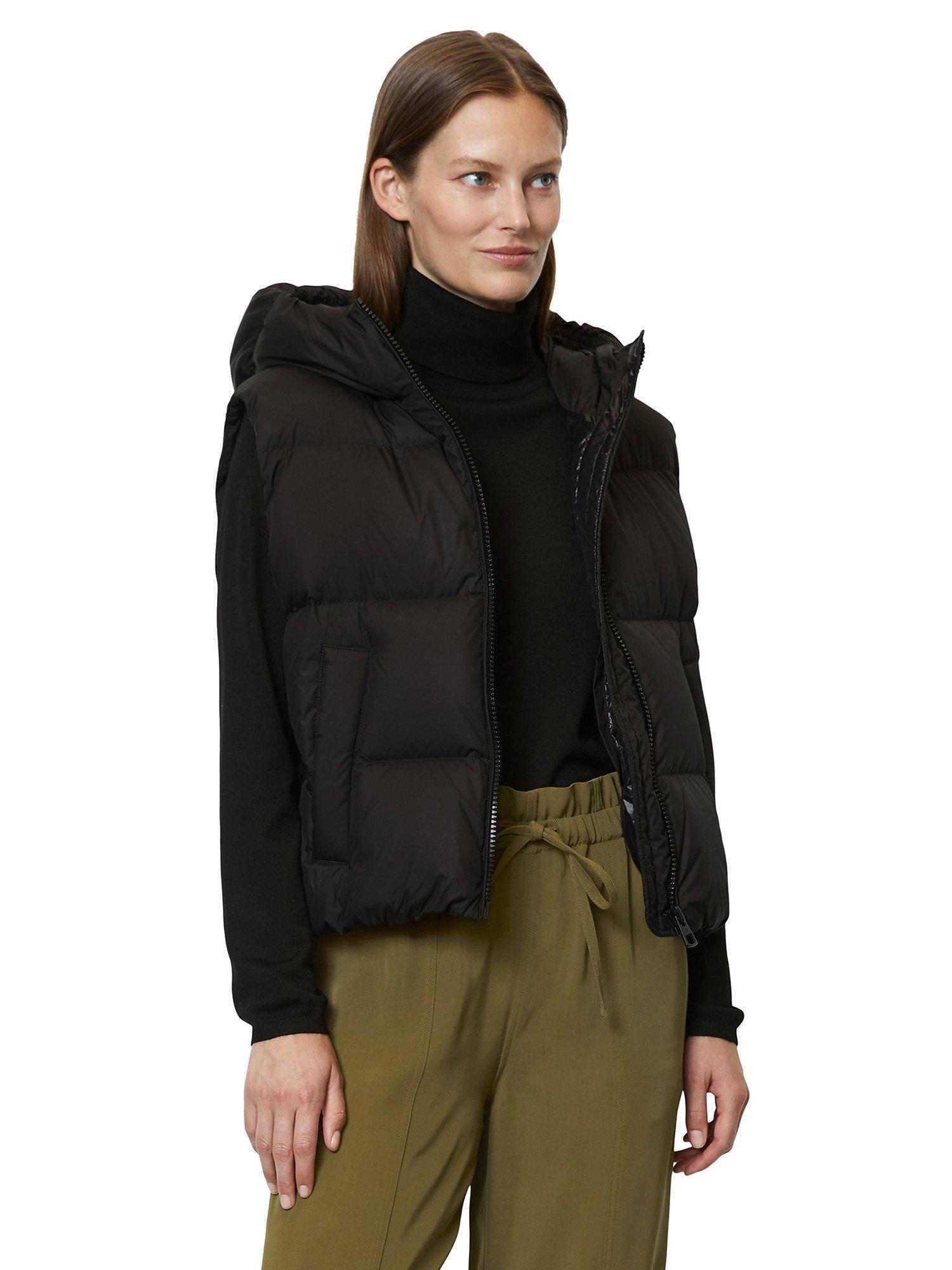 Marc O'Polo Woven Hooded Gilet, Black
