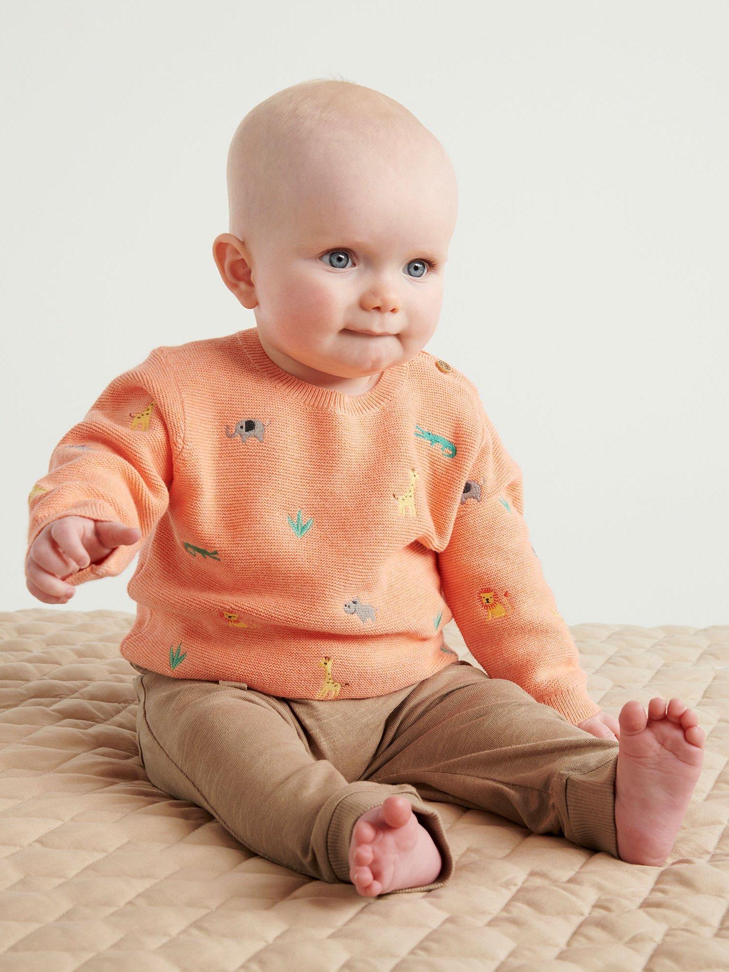 Purebaby Baby Organic Cotton Sananna Jumper, Coral