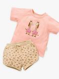 Purebaby Baby Organic Cotton Giraffe Towelling Top & Shorts, Multi