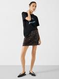 HUSH Zarina Sequin Mini Skirt, Chocolate