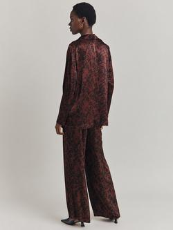 Ghost Lena Satin Jacket, Burgundy Leopard Print - view 2, Burgundy Leopard Print