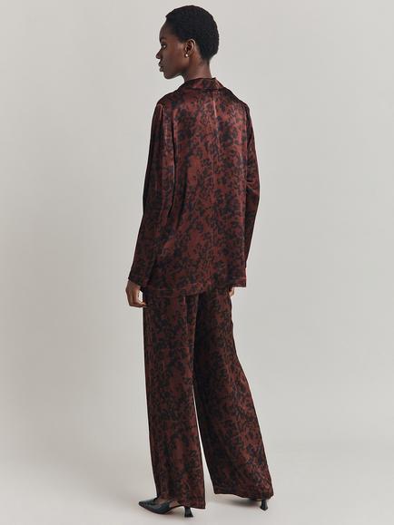 Ghost Lena Satin Jacket, Burgundy Leopard Print - view 2, Burgundy Leopard Print