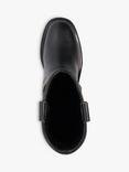 Dune London Pally Leather Low Biker Boots, Black