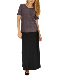 A-VIEW Carry Midi Sateen Skirt, Black, Black