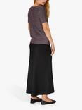 A-VIEW Carry Midi Sateen Skirt, Black