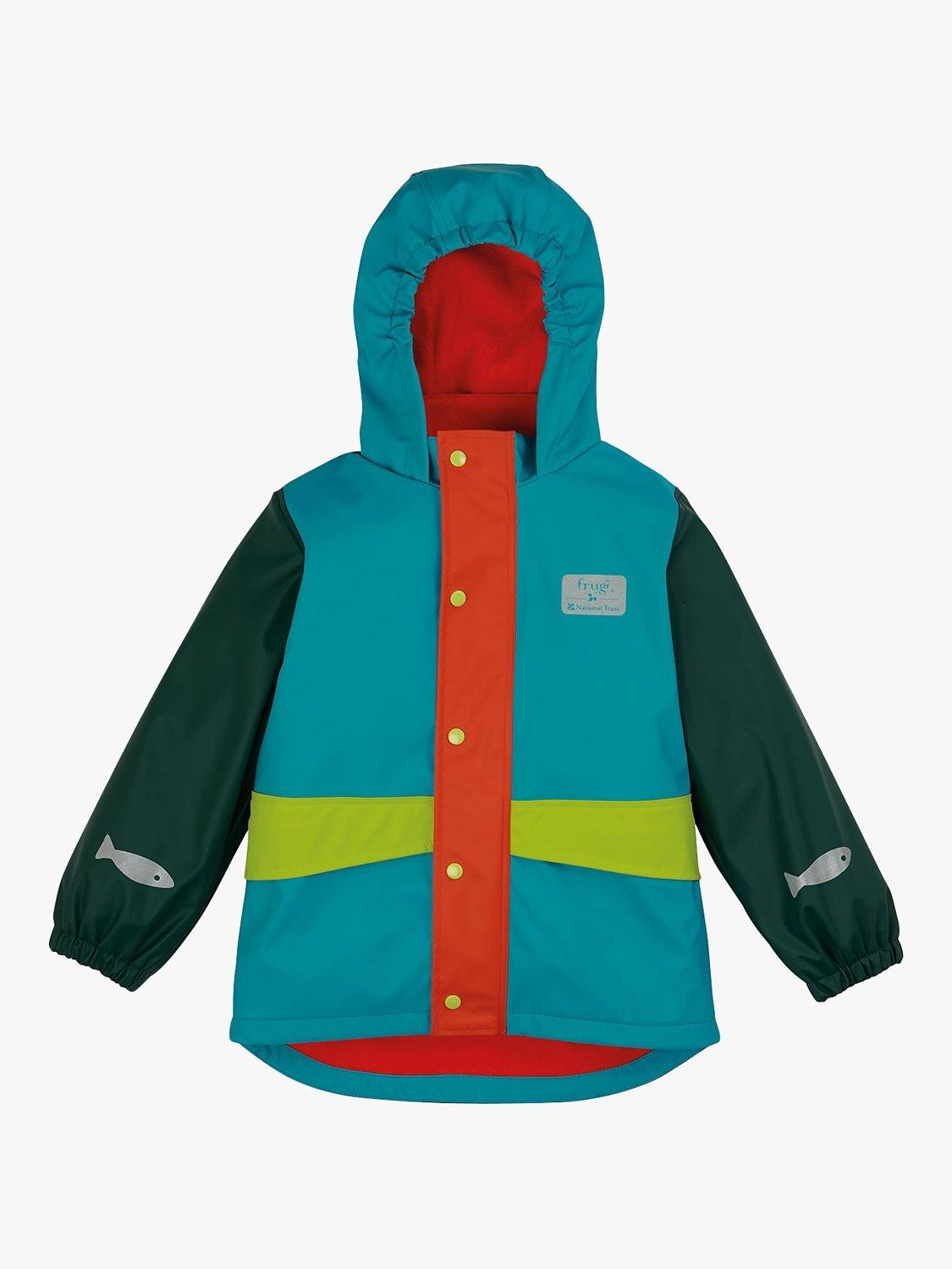 Frugi Kids' The National Trust Puddle Buster Waterproof Raincoat, Blue
