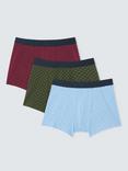 John Lewis Organic Cotton Mini Geo Print Trunks, Pack of 3, Multi