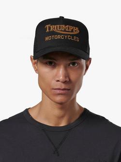 Triumph Motorcycles Oil Classic Trucker Cap, Black