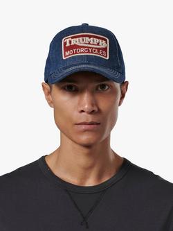 Triumph Motorcycles Forecourt Classic Trucker Denim Cap, Blue