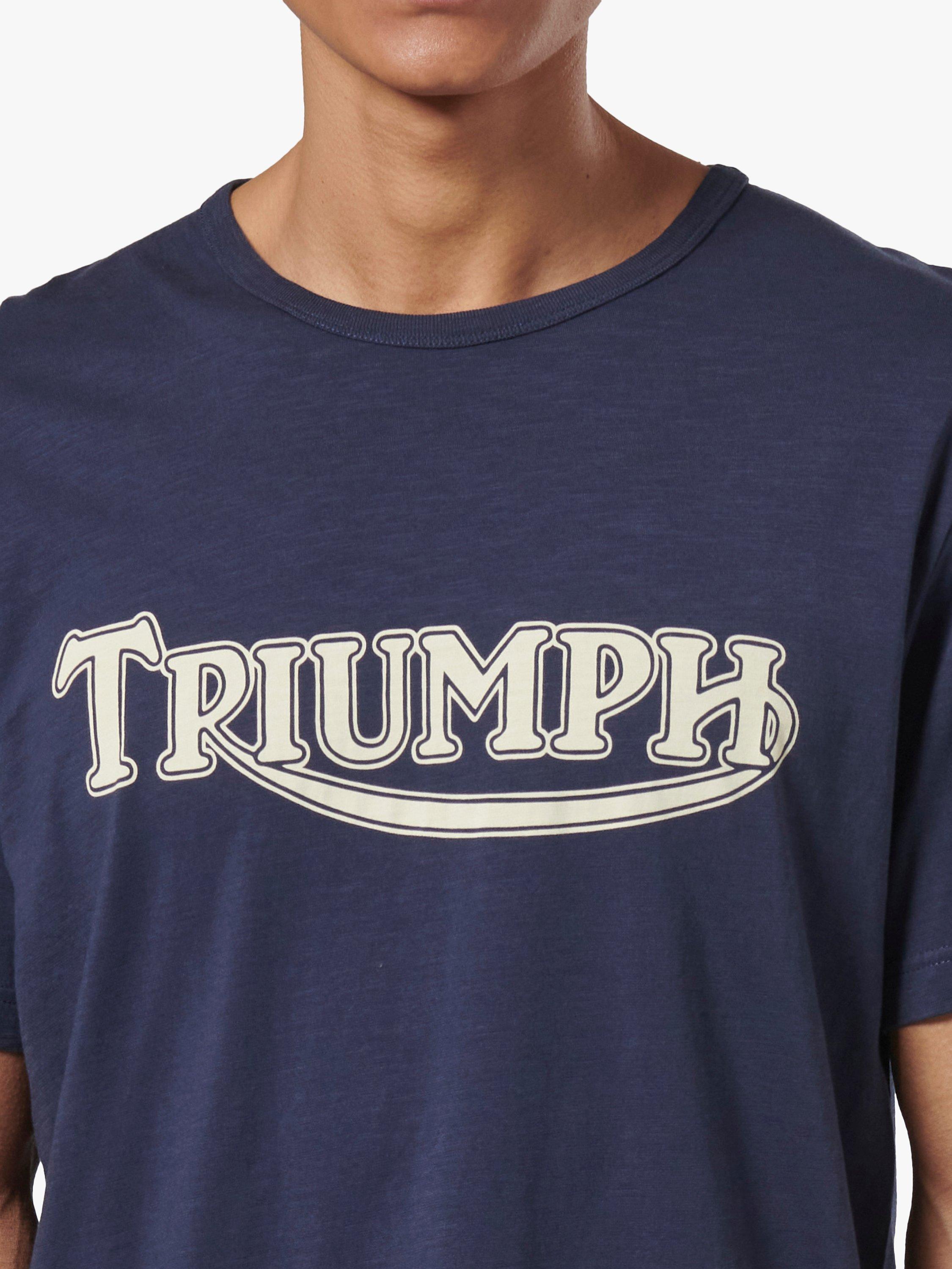 Product image 4 of 7, which shows Triumph Motorcycles Fork Seal T-Shirt, Indigo, S