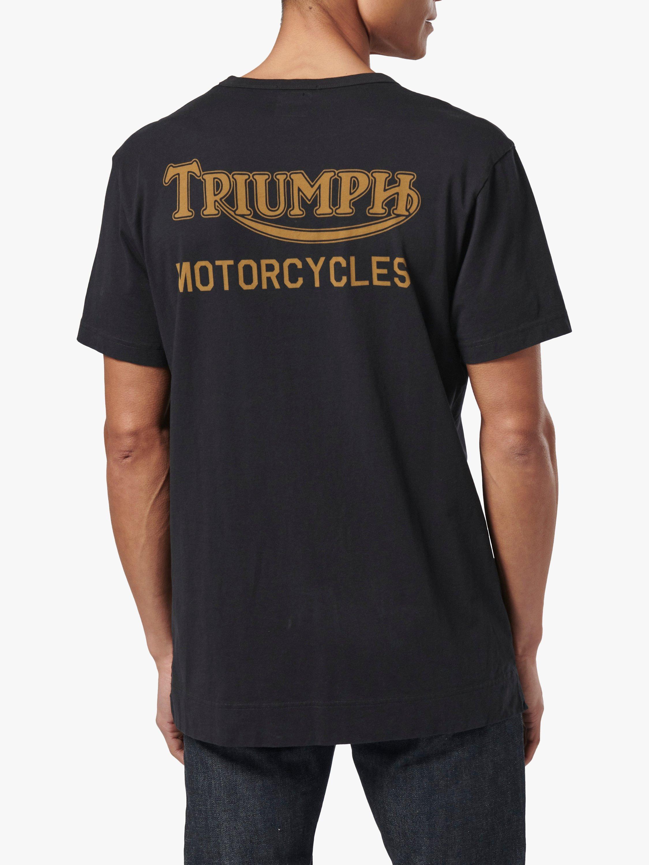 Product image 2 of 6, which shows Triumph Motorcycles Adcote T-Shirt, Black, S