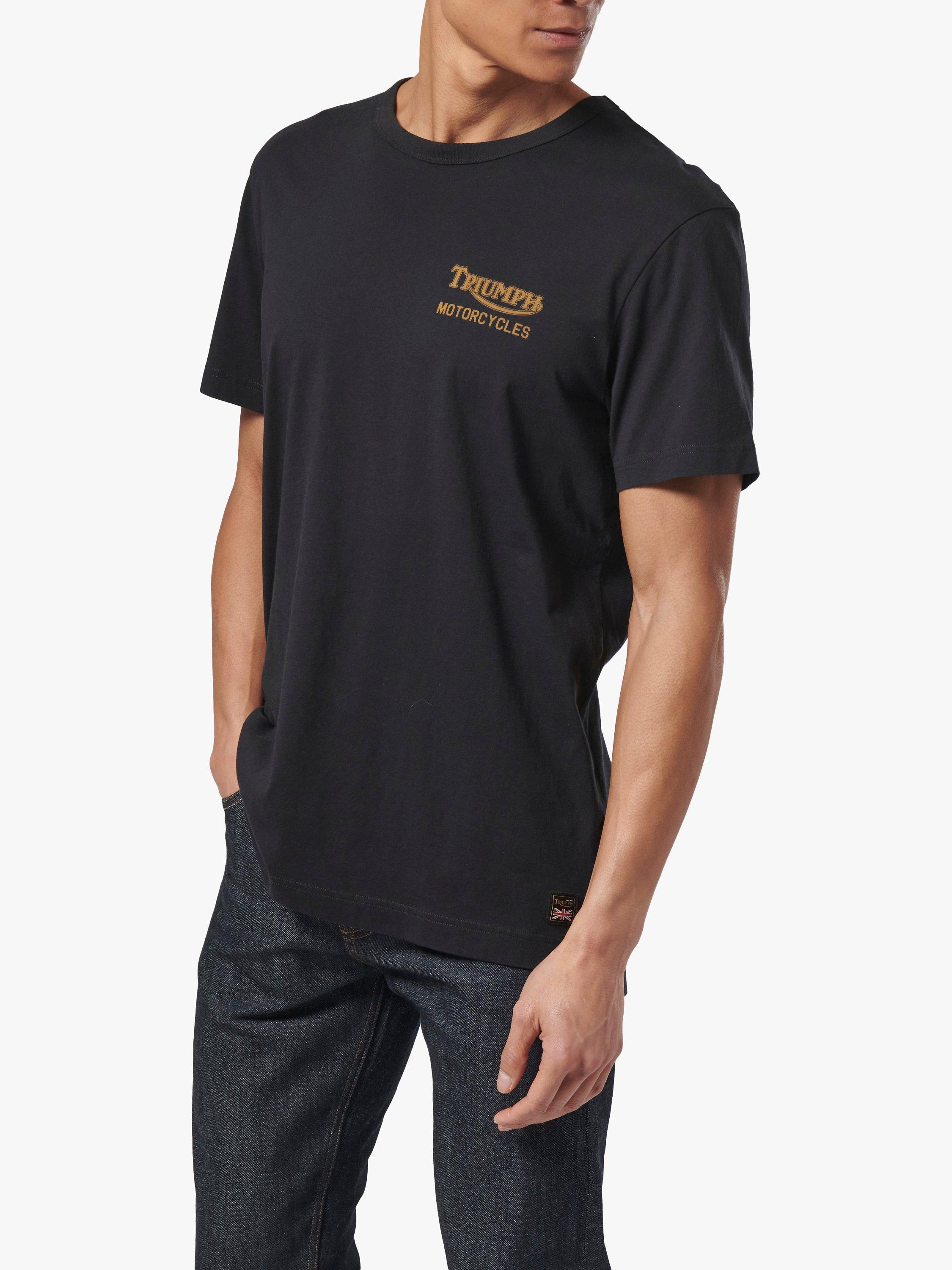Product image 3 of 6, which shows Triumph Motorcycles Adcote T-Shirt, Black, S