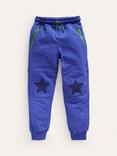 Mini Boden Kids' Warrior Star Reinforced Knee Joggers, Sapphire Blue