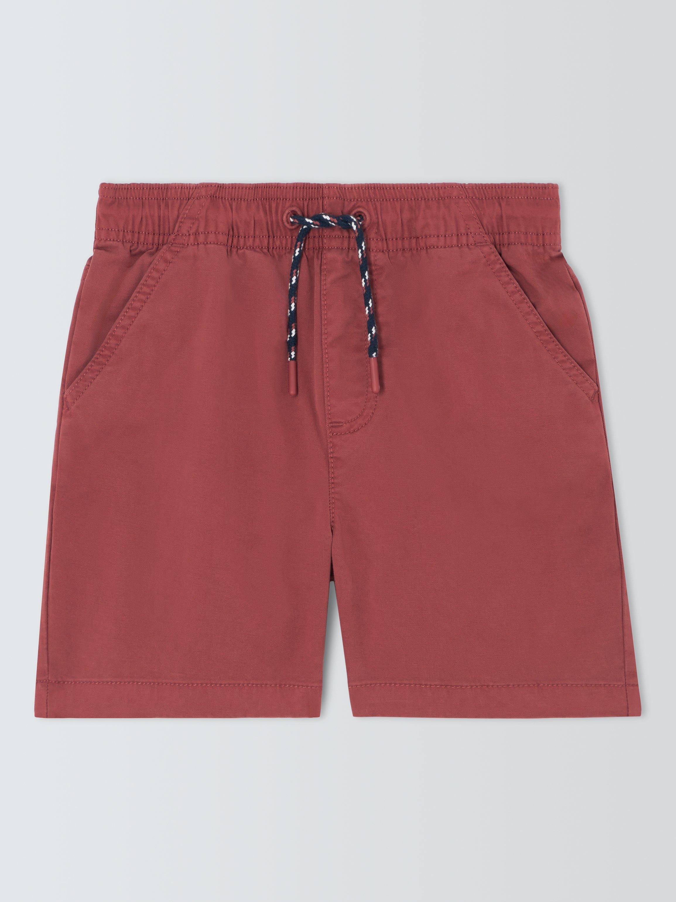 John Lewis Kids' Pull On Dock Shorts, Red, 3 years