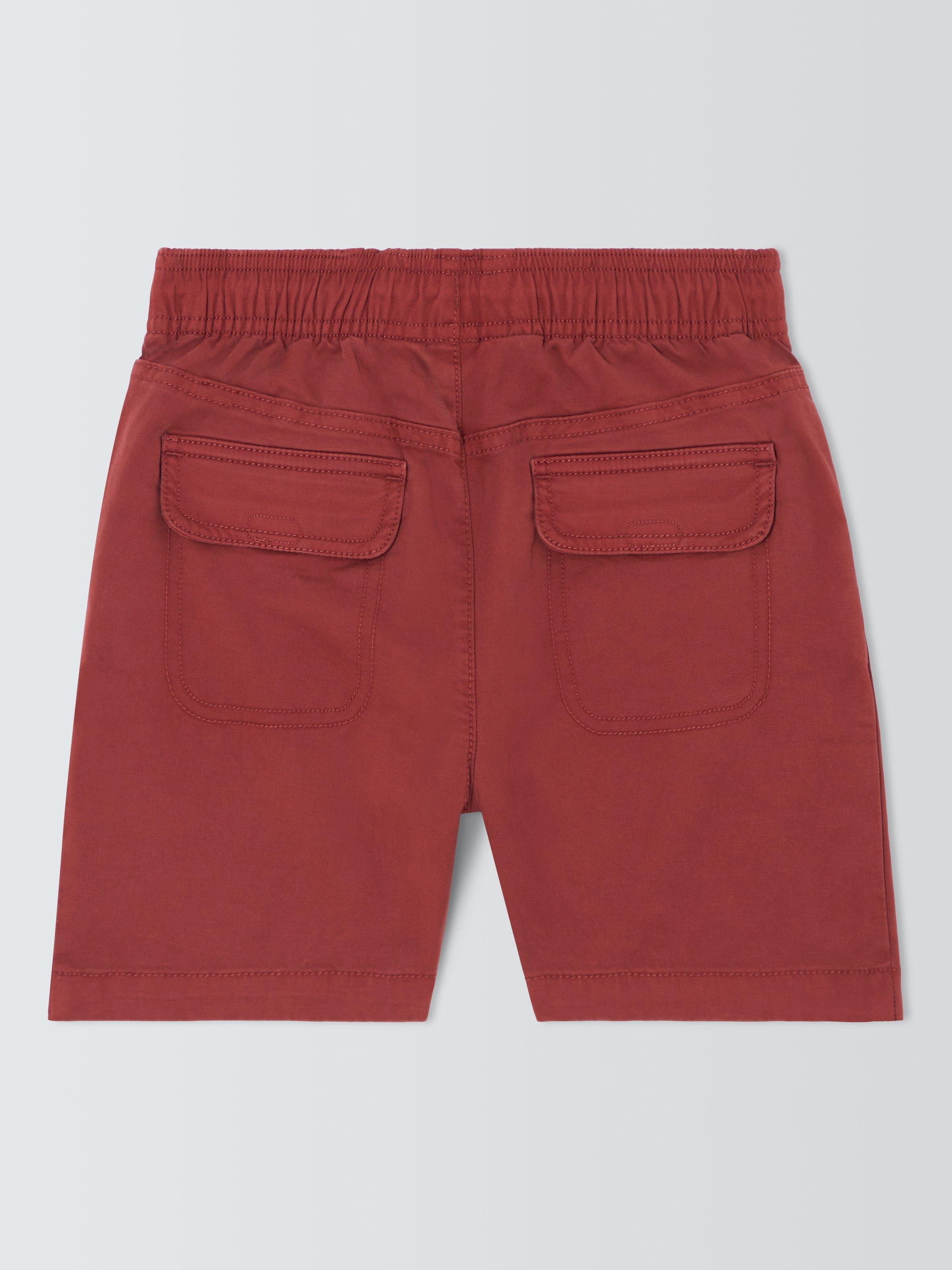 John Lewis Kids' Pull On Dock Shorts, Red, 3 years